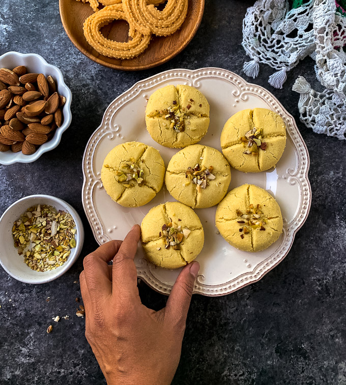 Badam Nankhatai Cookies buttery crumbly almond biscuits