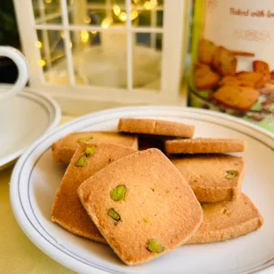 Butter Pista Cookies crispy buttery pistachio biscuits
