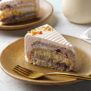 Cassata Pastry colorful creamy layered cake slice