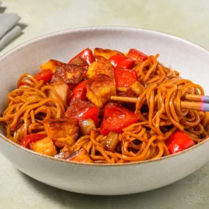 Paneer noodles with stir fried vegetables Indo Chinese paneer hakka noodles Noodles with paneer cubes and sauces Street style paneer noodles