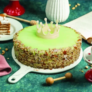 Pista Cake creamy pistachio cake with nuts topping full cake